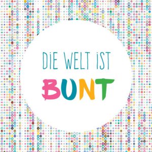 Postkarte Die Welt ist bunt